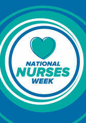 National Nurses Week. Thank you nurses. Medical and health care concept. Fighters against viruses and diseases. In honour of the doctors. Celebrated annual in United States. Vector illustration poster
