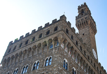 Obraz premium L'esterno di Palazzo Vecchio a Firenze, Toscana.