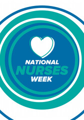 National Nurses Week. Thank you nurses. Medical and health care concept. Fighters against viruses and diseases. In honour of the doctors. Celebrated annual in United States. Vector illustration poster