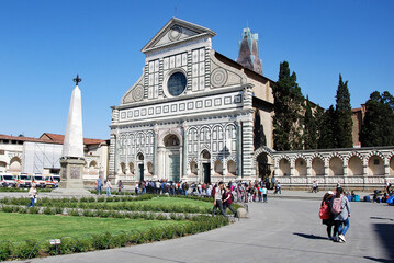 La chiesa di Santa Maria Novella nel centro storico di Firenze, Italia.