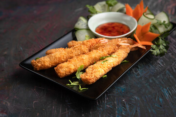 Crispy fried shrimp, vietnamese traditional food