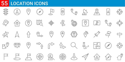 gps location icon collection, vector