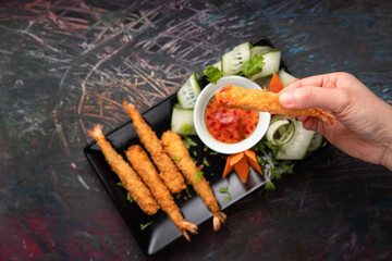 Crispy fried shrimp, vietnamese traditional food