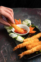 Crispy fried shrimp, vietnamese traditional food