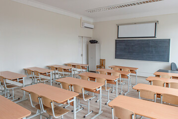 Empty classroom. Back to school concept