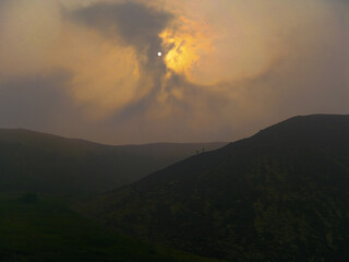 sunset in the mountains