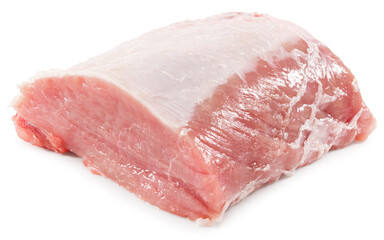raw pork meat isolated on white background. Clipping path and full depth of field