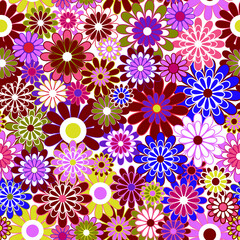 Seamless pattern with flowers