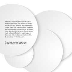 Modern Design infographic style template on white background with 3d effect circle. Vector illustration EPS 10 for new product newsletters, web banners, pages presentation, booklet layout, leaflet