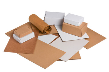 Brown corrugated cardboard isolated on a white background