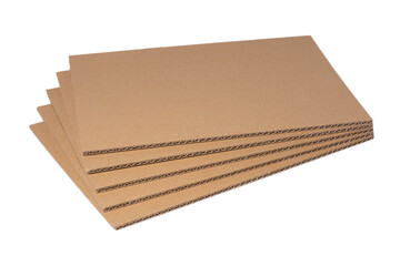 Brown corrugated cardboard isolated on a white background