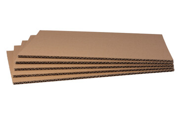 Brown corrugated cardboard isolated on a white background