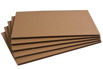 Brown corrugated cardboard isolated on a white background