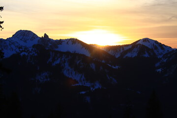 Sonnenuntergang an Blankenstein, Ri&szlig;erkogl und Setzberg
