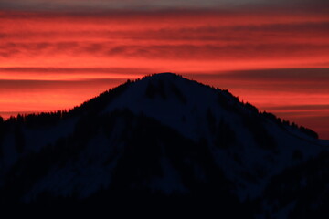 Sonnenuntergang an Blankenstein, Rißerkogl und Setzberg