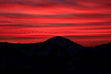 Sonnenuntergang an Blankenstein, Rißerkogl und Setzberg