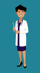 Female Doctor holding clipboard