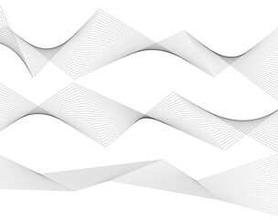 Design element Curved sharp corners wave many lines. Abstract vertical broken stripes on white background isolated. Creative line art. Vector illustration EPS 10. Colors line created using Blend Tool