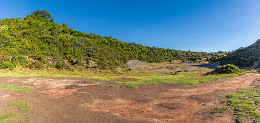 Irazu volcano inactive crater panorama