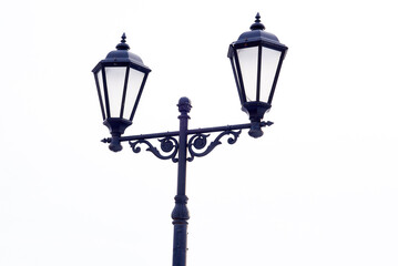 Fototapeta na wymiar Vintage street lamp isolated on white background.