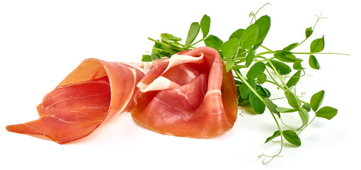 Jamon, jerked meat, isolated on white background. High resolution image