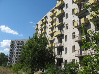 Abandoned residential buildings in village of Orbita near the Ch © Deniz