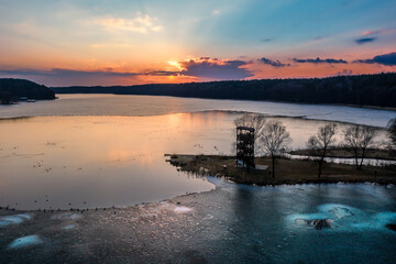 sunrise over the lake