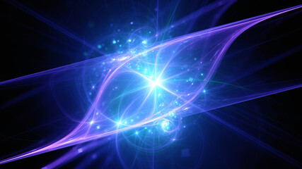 Fototapeta premium Abstract background, smooth multicolored lines on a black background.