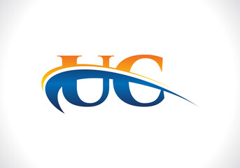 U C Letter Logo Design. Creative U C Letters icon vector.