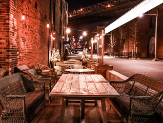 interior of a restaurant in the night