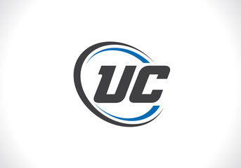 U C Letter Logo Design. Creative U C Letters icon vector.