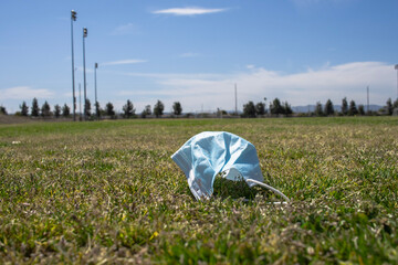 american football field, face mask