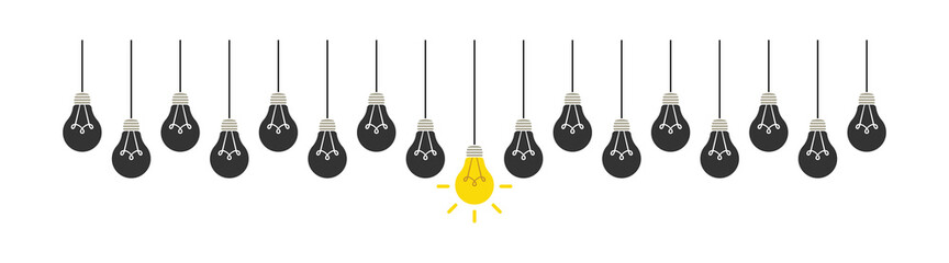 Naklejka premium Idea concept light bulbs set. Illustration