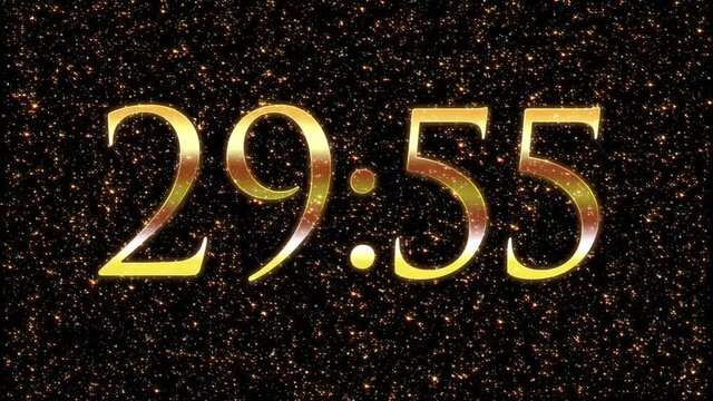 4k 30 Minutes Golden Countdown