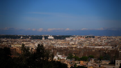 Fototapeta na wymiar Panoramic view of Rome from Janiculum hill, Italy