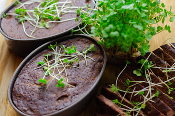 Smooth duck and orange pate, duck liver pâté blended with orange pieces and a touch of herbs and spices