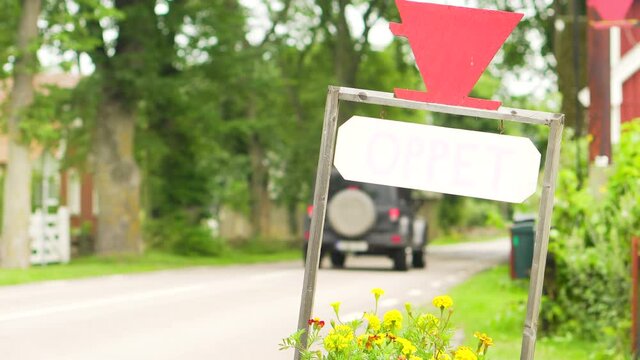 Close up of track white chroma key sign editable text entering signs city limits information tourists open shop close road speed info car jeep driving summer road trip vacation family happy adventure