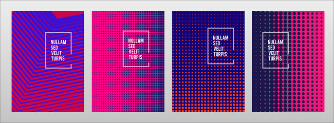 Design elements presentation template. Minimal banners black white background. Geometric halftone dot circle in square. Vector illustration EPS 10 for business card layout, covers report template