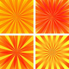 Summer background with orange yellow rays summer sun hot swirl with space for your message. Vector illustration EPS 10 for design element presentation, brochure layout page, packing label