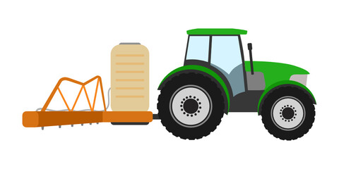 Tractor with Spray Machine Illustration - 421129119