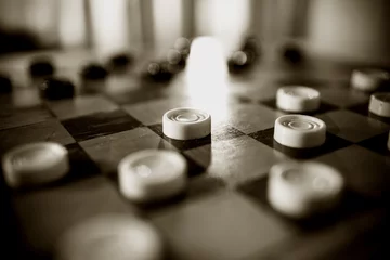 Foto op Canvas Chess board with checkers. © Azaliya (Elya Vatel)