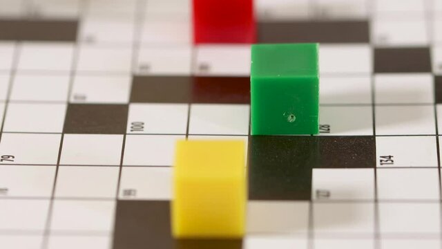 Colorful blocks arranged on a grid pattern