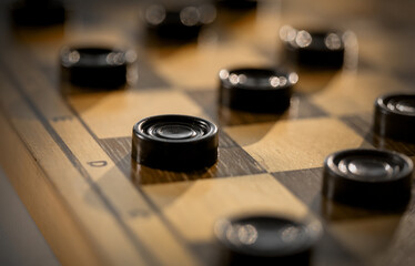 Fototapeta na wymiar Chess board with checkers.