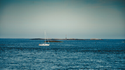 Fototapeta premium Sailing ship on Atlantic ocean, Norway