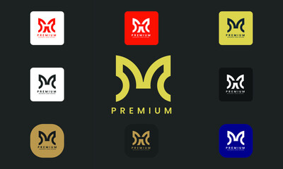 creative modern m letter logo design vector template