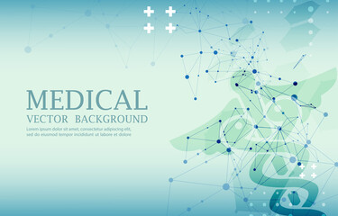 abstract medical blue wallpaper.polygon pattern concept