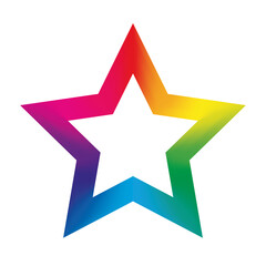 Colorful rainbow spectrum star icon