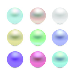 3D colorful beads and pearls. Vector illustration.