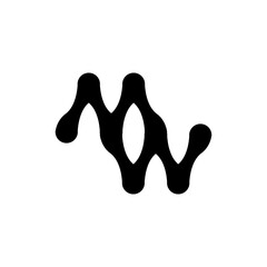 NON letter or MW letter logo design vector