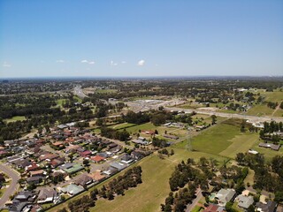 Drone image of suburban western sydney, australia